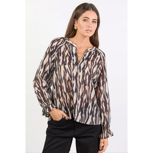 Woodland Black Zebra Top