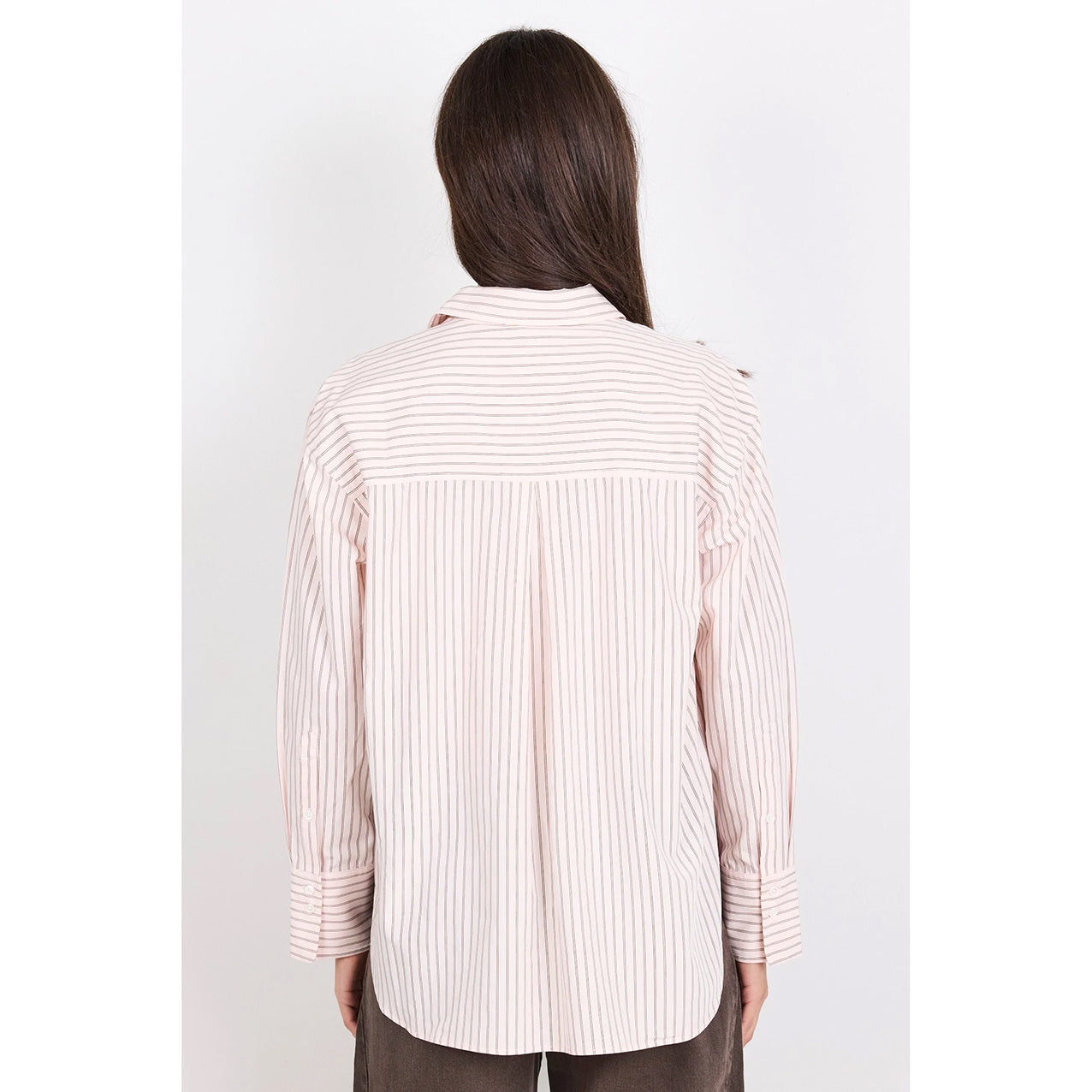 You Got This Blush Double Pinstripe Oversized Boyfriend Shirt