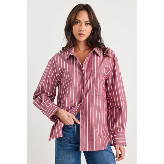 You Got This Burgundy Stripe Shirt