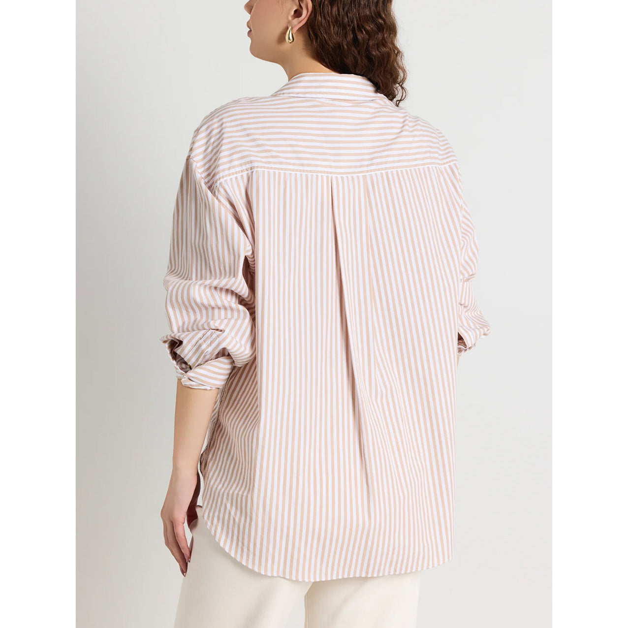 You Got This Ecru Stripe Poplin Oversized Shirt