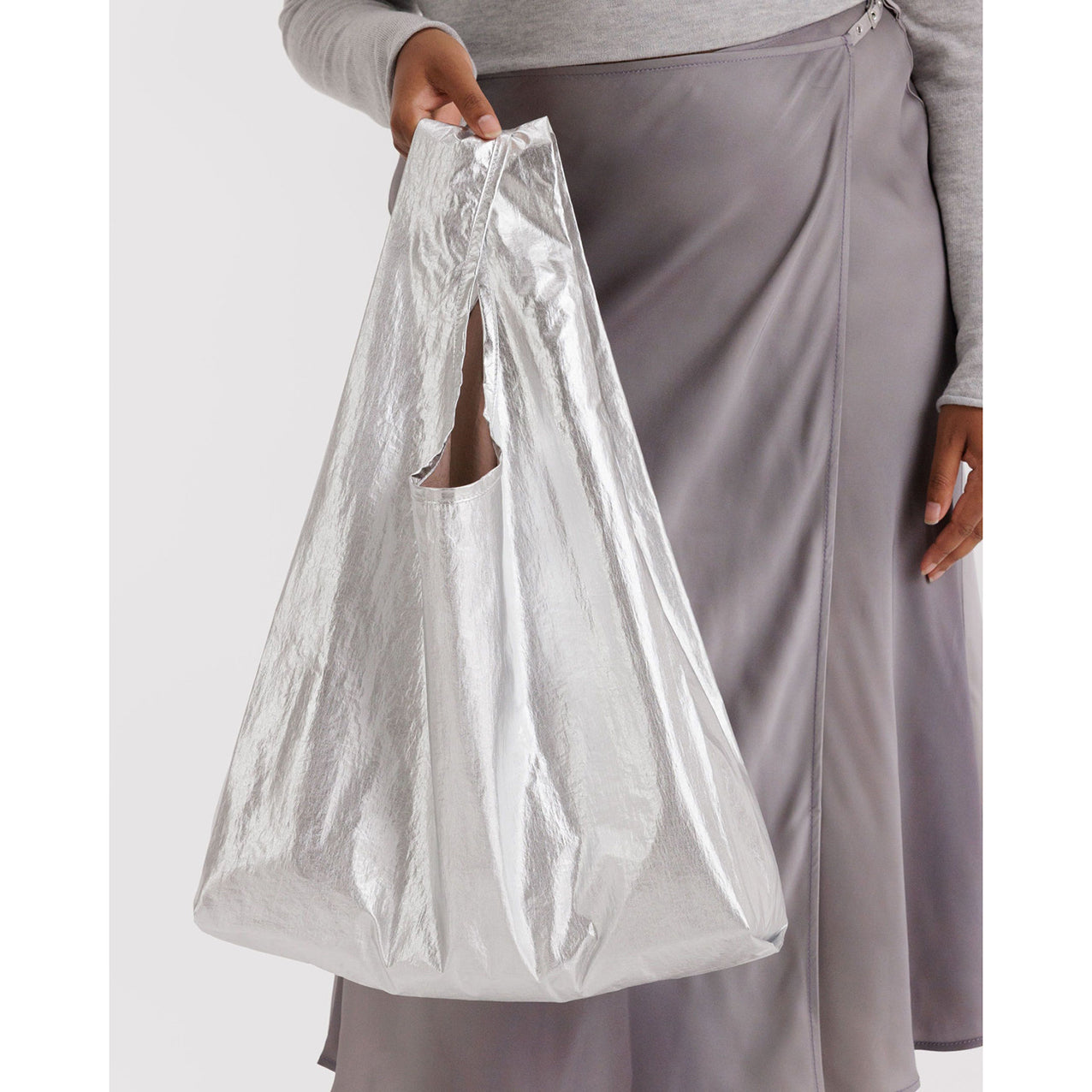 Reuseable Baggu Bag Chrome Metallic