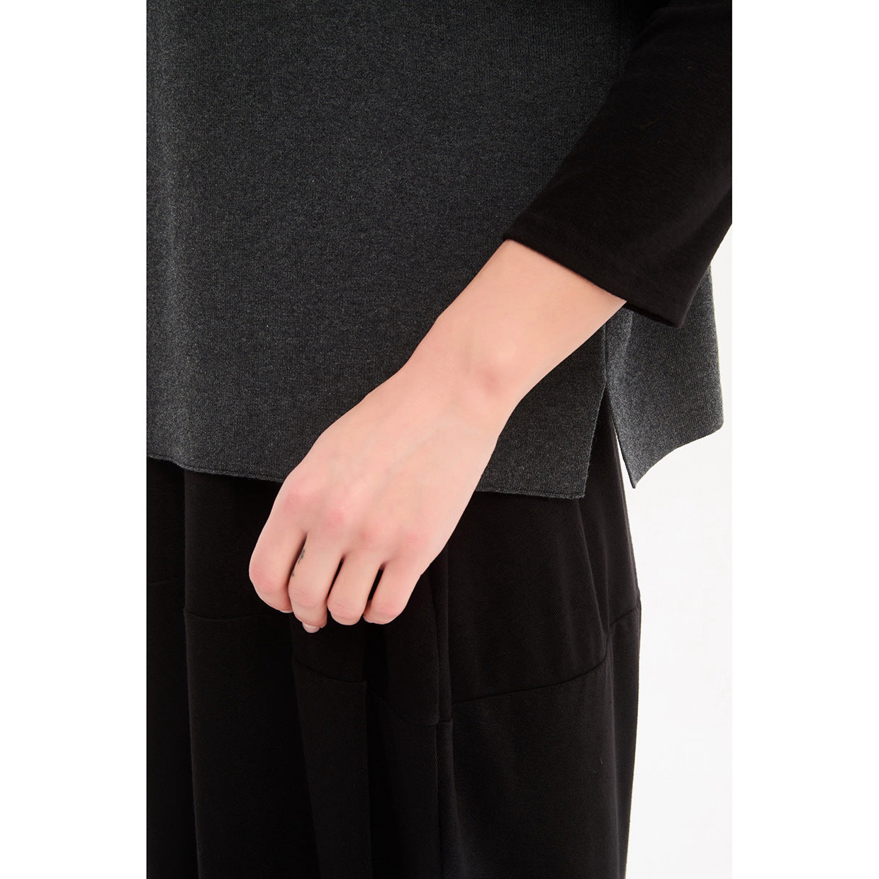 Button Up Knit Vest Charcoal