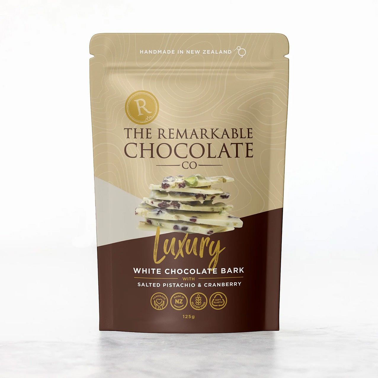 Remarkable Chocolate Bark Salted Pistachio & Cranberry 125g