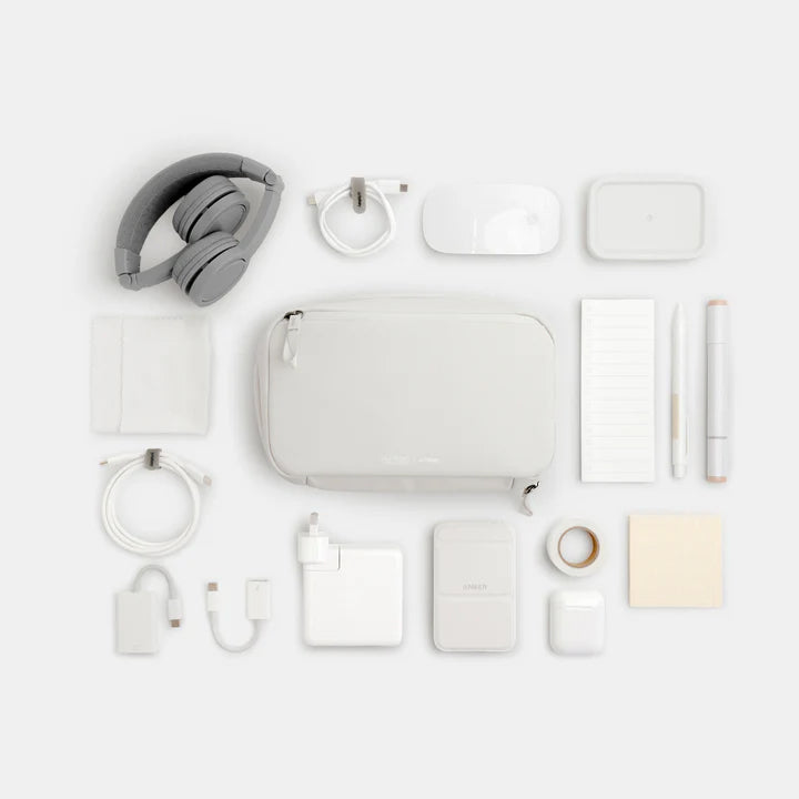 KonMari x Orbitkey 2-in-1 Tech Pouch Stone