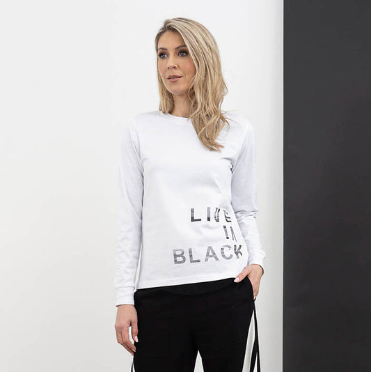 Live In Black Tee White/Black