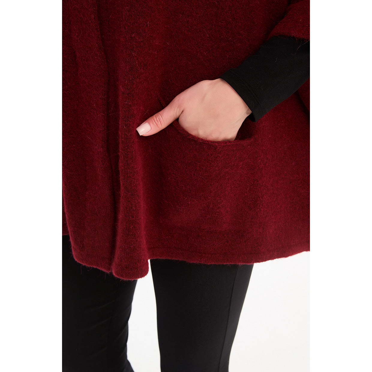 Magnetic Closure Cardigan Wine