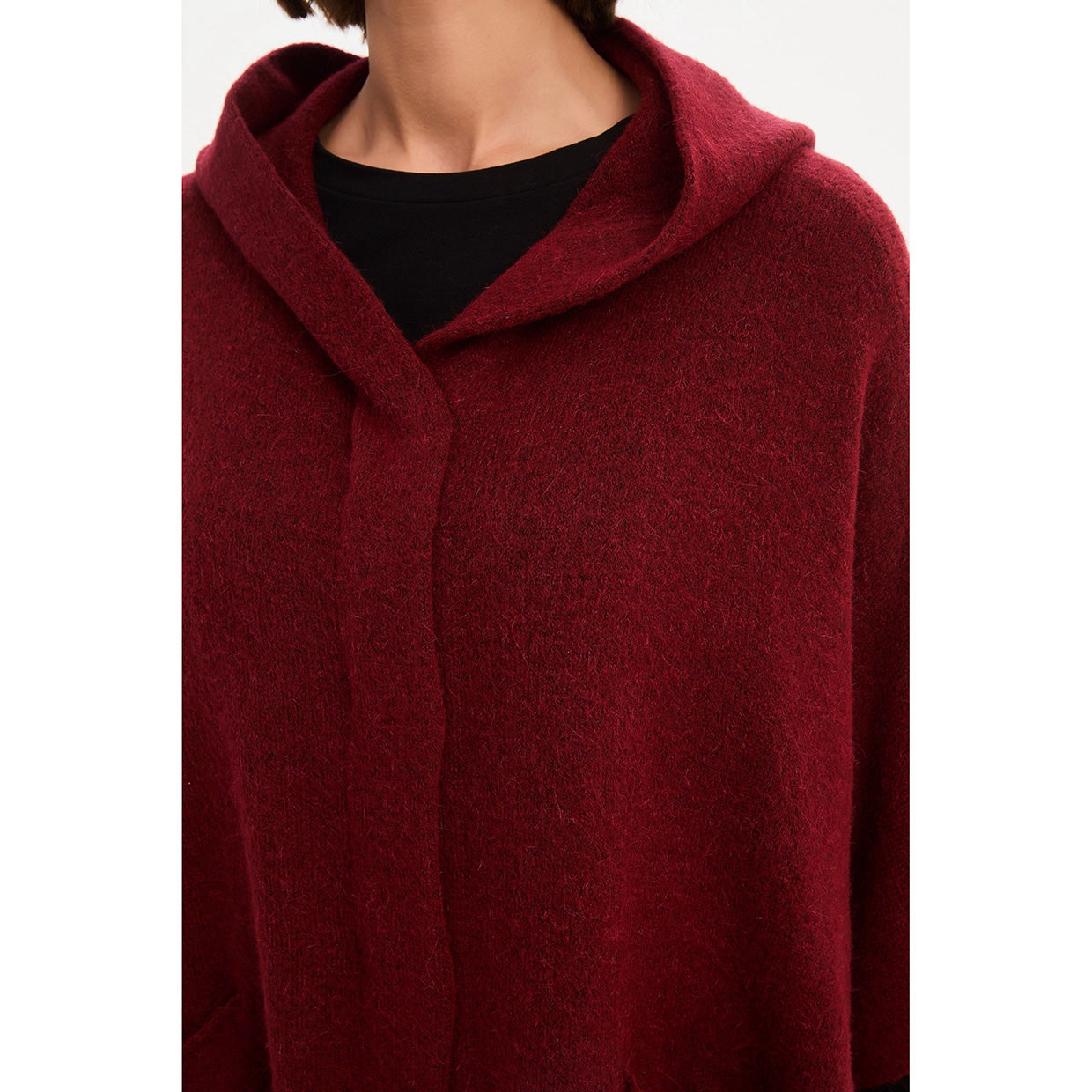 Magnetic Closure Cardigan Wine