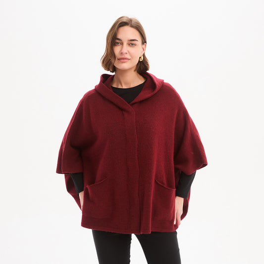 Magnetic Closure Cardigan Wine