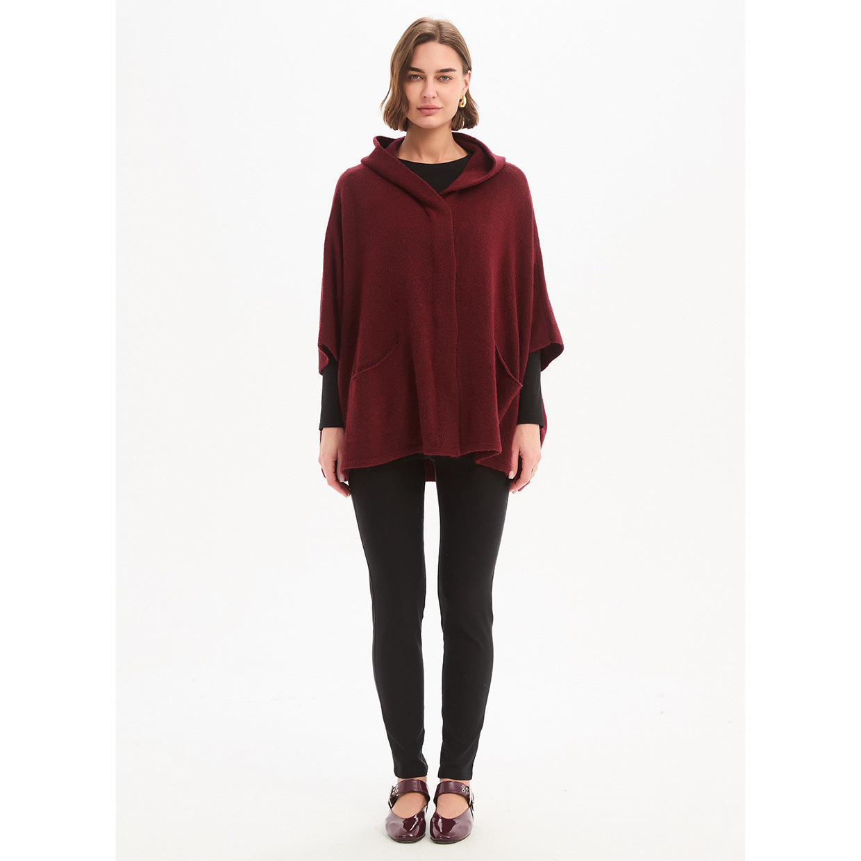 Magnetic Closure Cardigan Wine