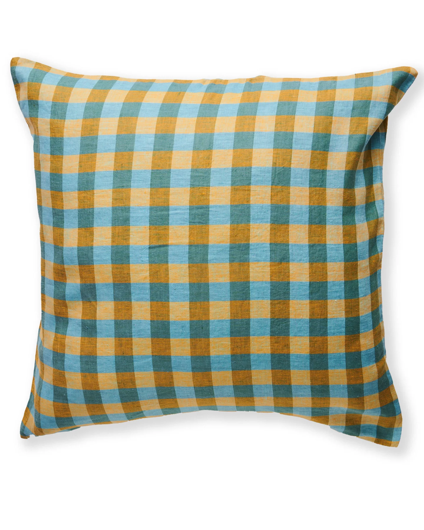 Marigold Tartan Linen Euro Pillowcase Single