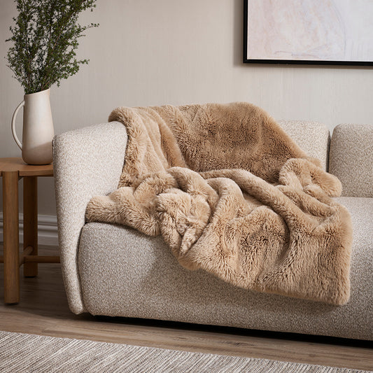 Pele Faux Fur Throw Biscuit