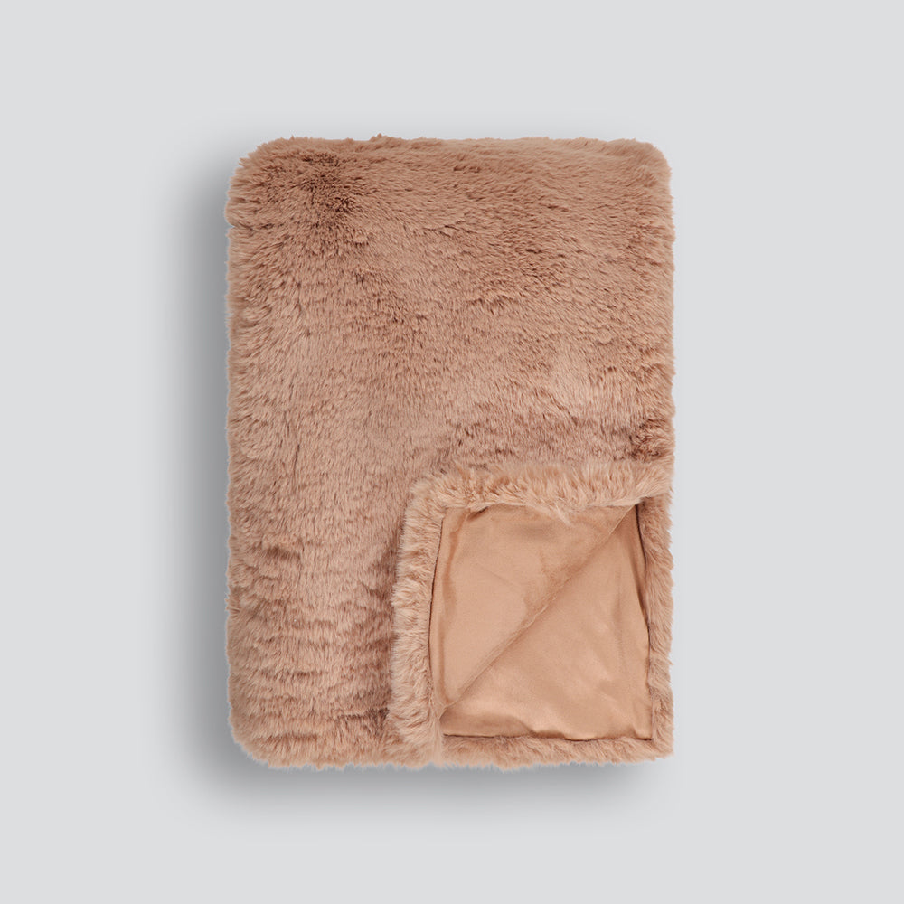 Pele Faux Fur Throw Toasted Coconut 125x150