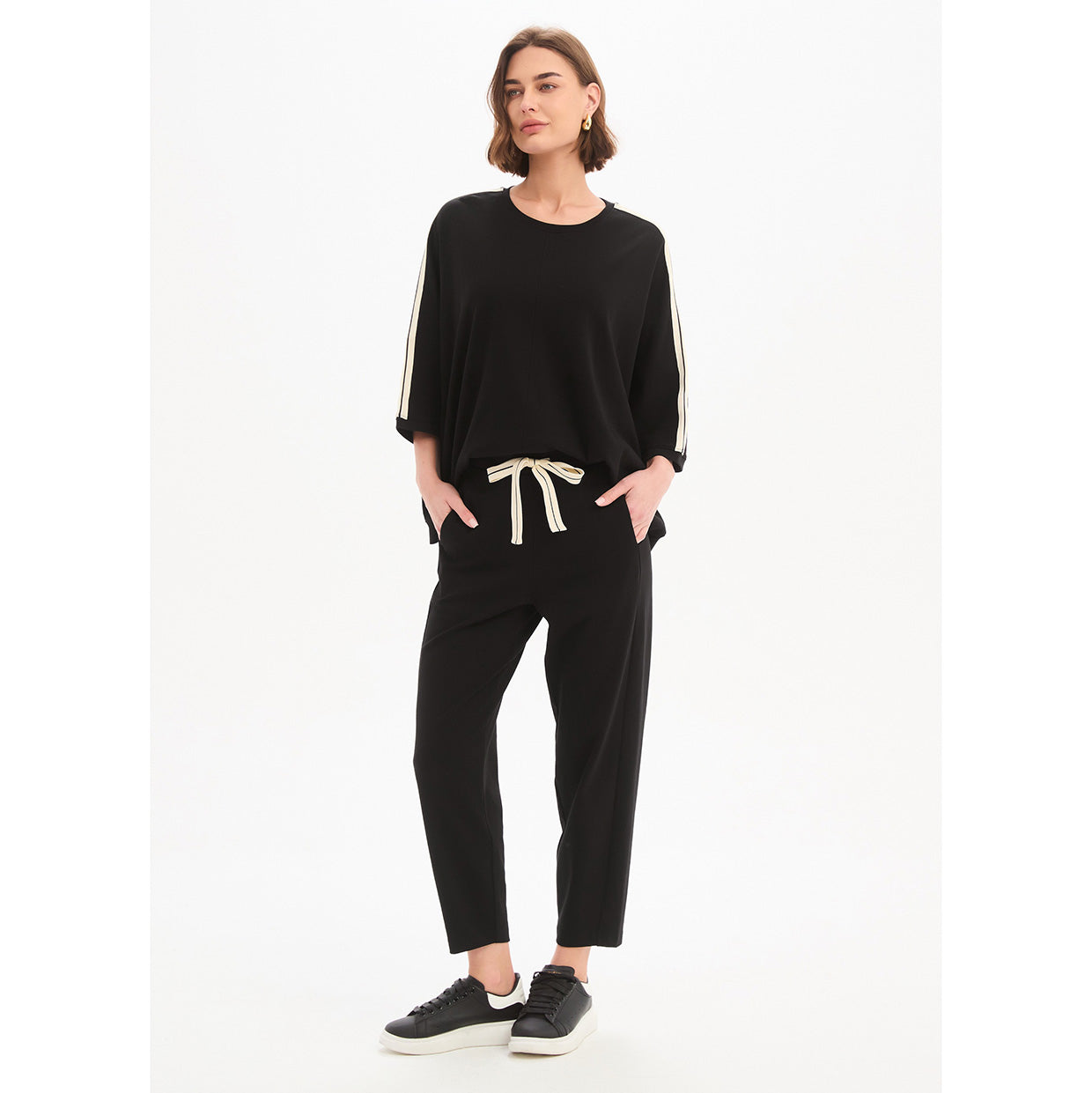 Barrel Leg Lounge Pant Black