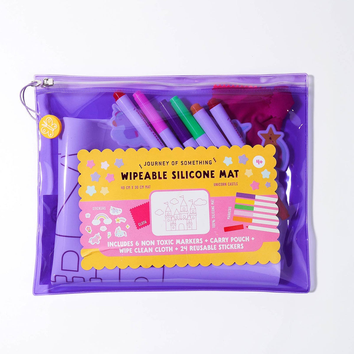 Wipeable Silicone Colouring Mat Unicorn Castle