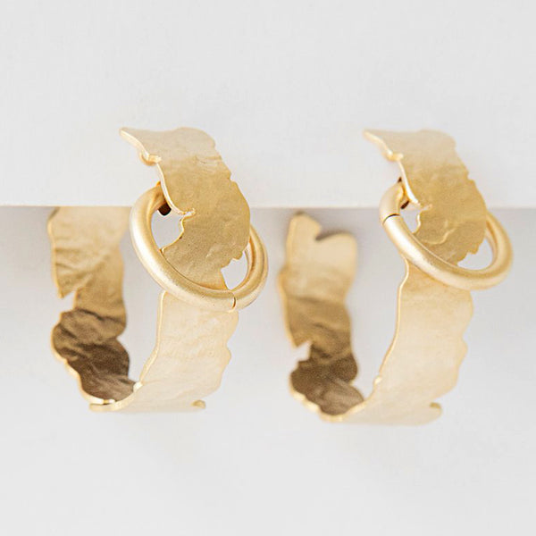 Buckle Hoop Gold Earrings Lead | Nickel | Cadmium Free  Size: D3cm x W1cm approx Antler Jewellery