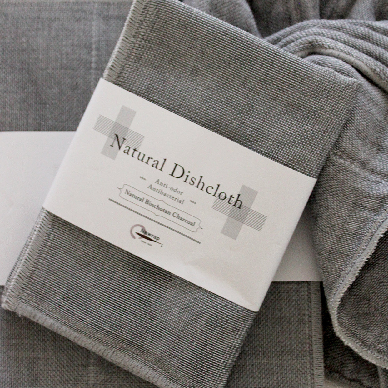 Nawrap Natural Dishcloth + Tea Towel - Charcoal