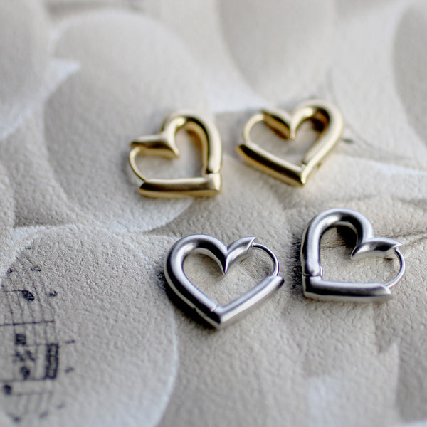 Heart Cut Fashion Earrings  Details: • Stud backing • Available in silver or gold • Hypoallergenic • No metal contamination  All our materials/products are ethically sourced and manufactured
