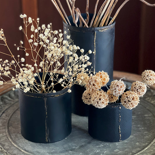 Recycled Metal/Brass Cylinder Vase