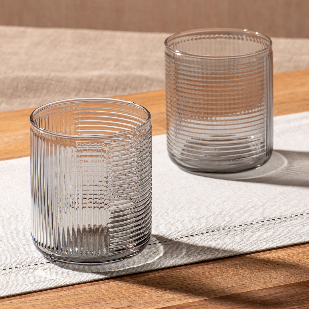 Savannah Ribbed 4pk Glass Tumblers