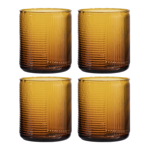 Savannah Ribbed 4pk Glass Tumblers